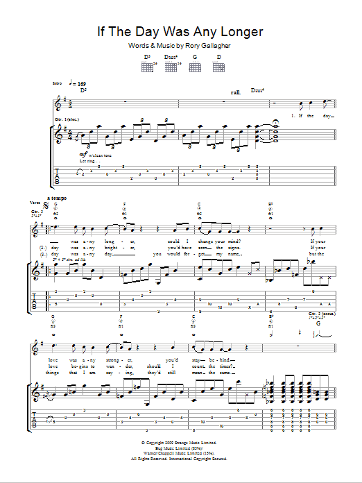 Taste If The Day Was Any Longer sheet music notes and chords arranged for Guitar Tab
