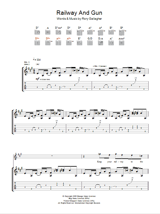 Taste Railway And Gun sheet music notes and chords arranged for Guitar Tab