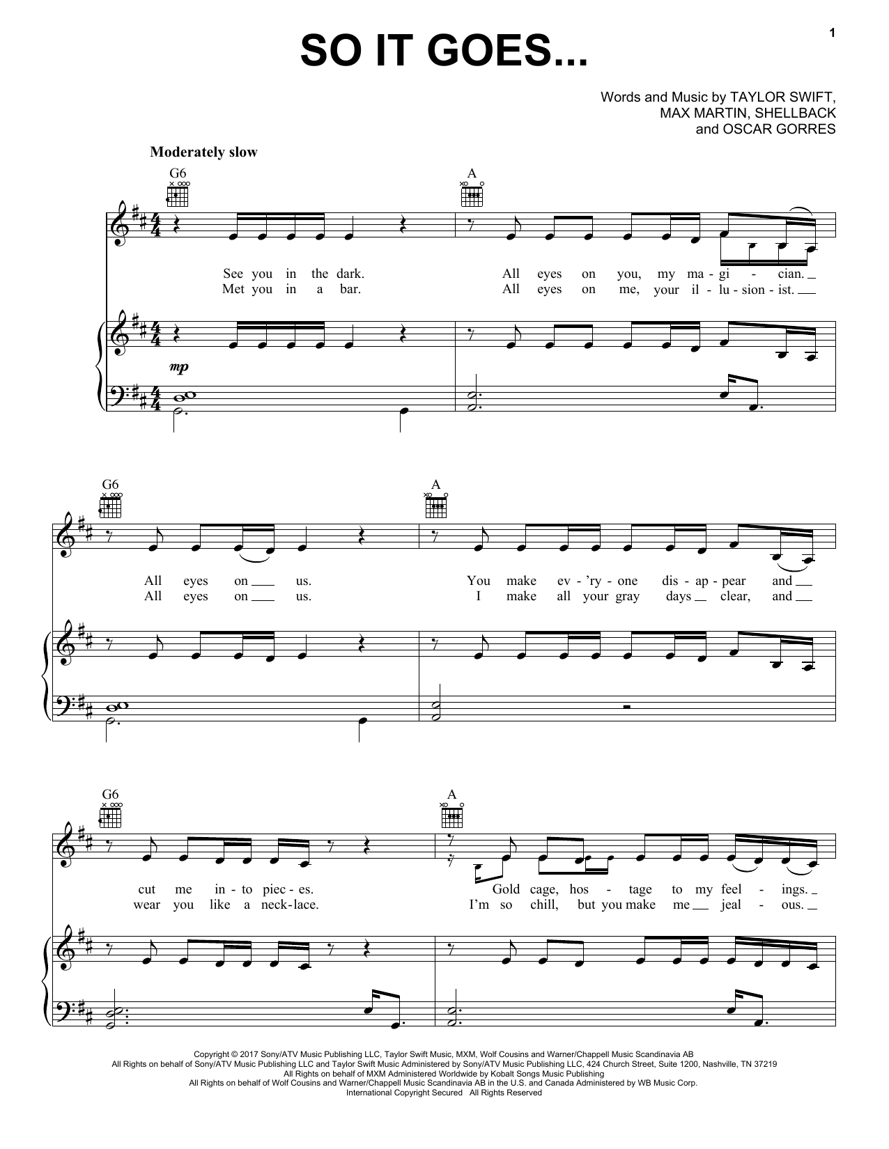 Taylor Swift So It Goes... sheet music notes and chords arranged for Easy Guitar Tab