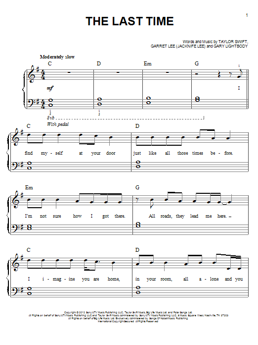 Taylor Swift The Last Time sheet music notes and chords arranged for Ukulele