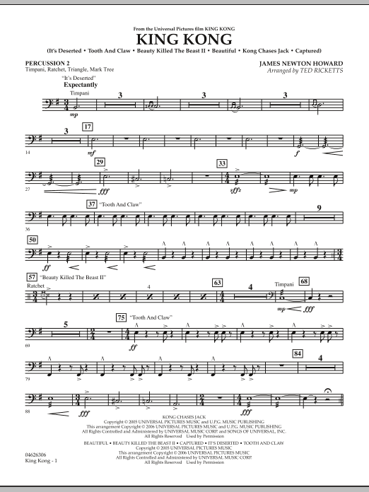 Ted Ricketts King Kong - Percussion 2 sheet music notes and chords arranged for Orchestra