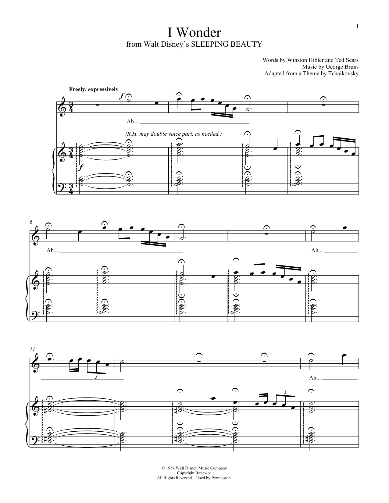 Ted Sears I Wonder sheet music notes and chords arranged for Piano & Vocal
