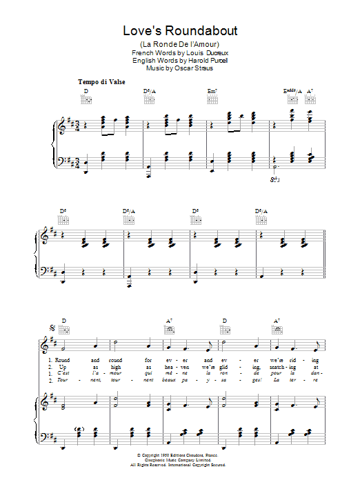 Teddy Johnson Love's Roundabout (La Ronde De L'Amour) sheet music notes and chords arranged for Piano, Vocal & Guitar Chords