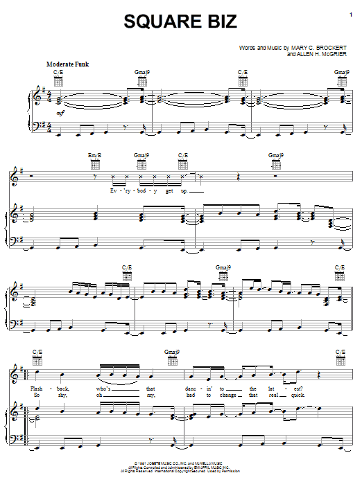 Teena Marie Square Biz sheet music notes and chords arranged for Piano, Vocal & Guitar Chords (Right-Hand Melody)