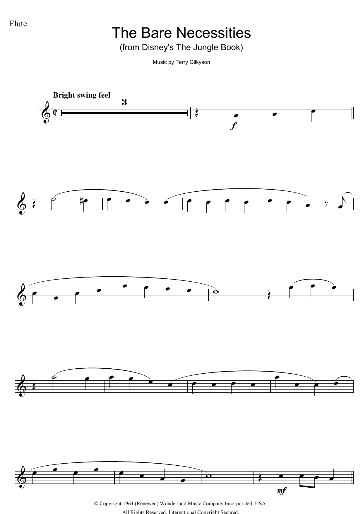 Terry Gilkyson The Bare Necessities (from Disney's The Jungle Book) sheet music notes and chords arranged for Baritone Ukulele