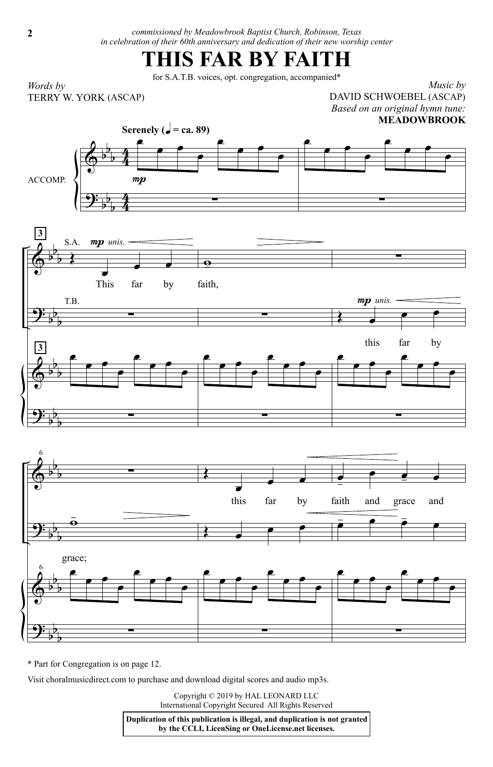 Terry W. York and David Schwoebel This Far By Faith sheet music notes and chords arranged for SATB Choir