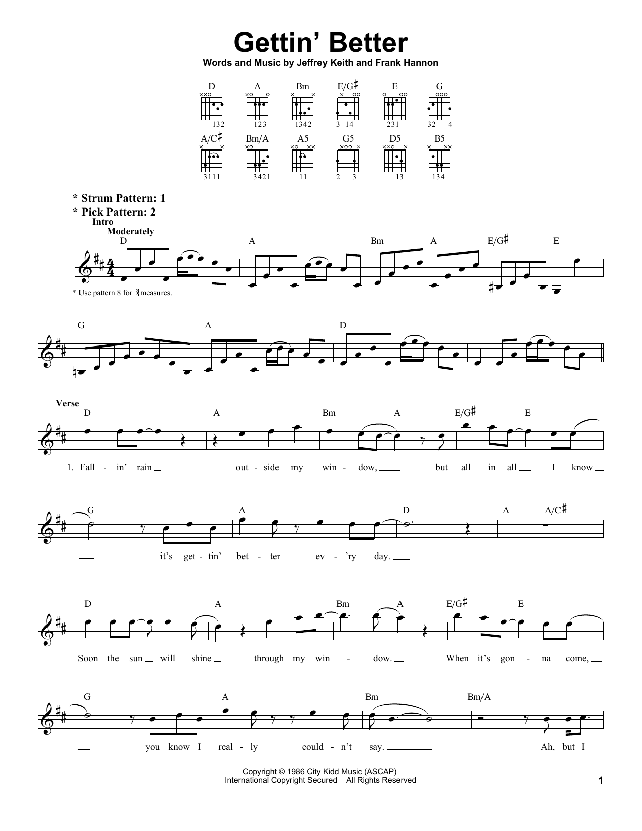 Tesla Gettin' Better sheet music notes and chords arranged for Easy Guitar