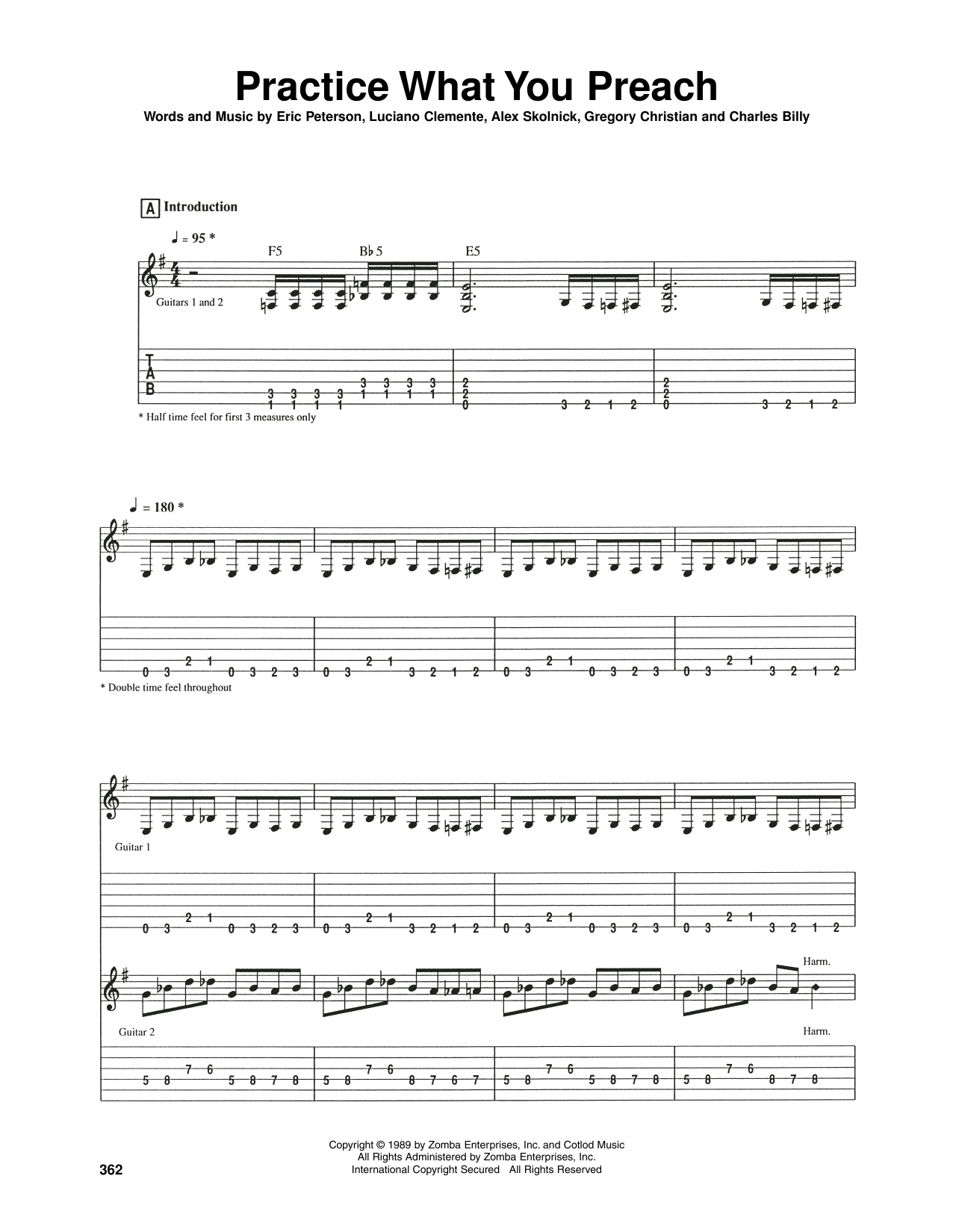 Testament Practice What You Preach sheet music notes and chords arranged for Guitar Tab