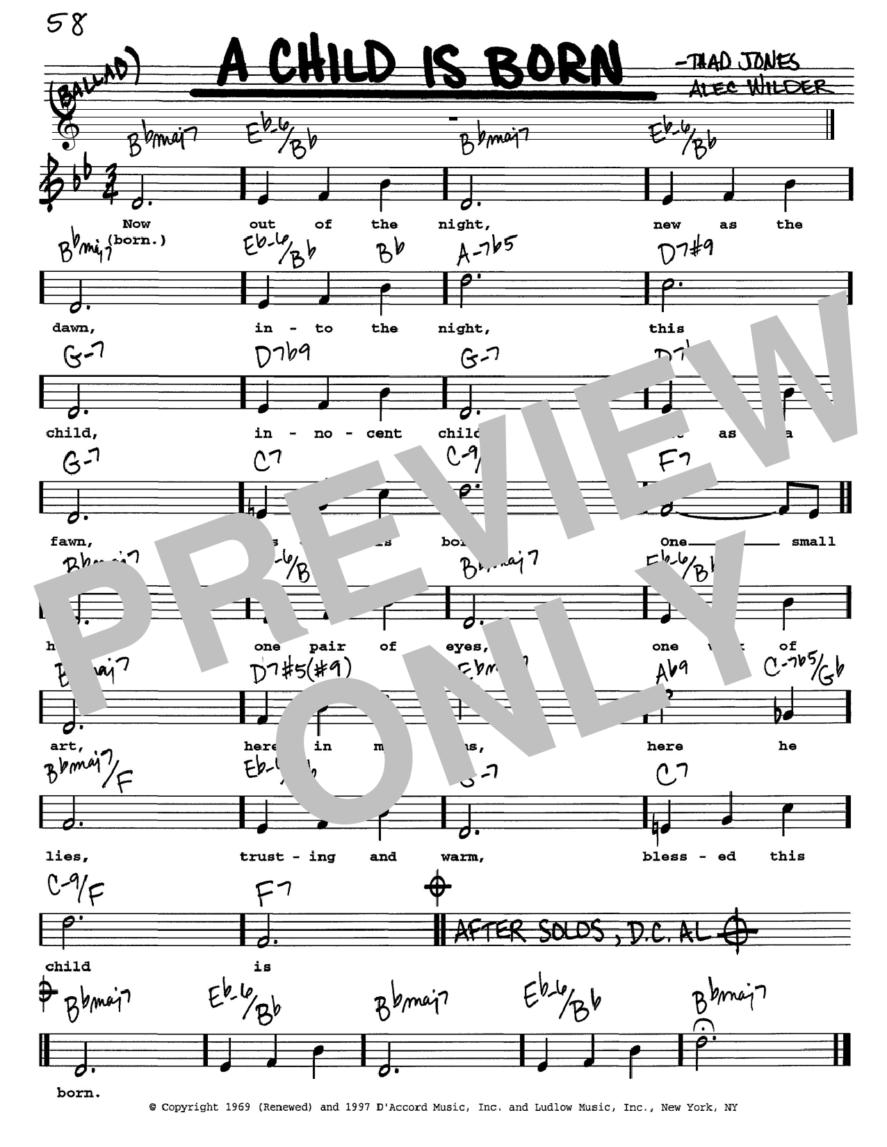 Thad Jones A Child Is Born sheet music notes and chords arranged for Very Easy Piano