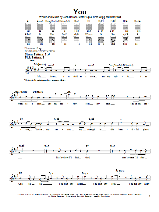 The Afters You sheet music notes and chords arranged for Piano, Vocal & Guitar Chords (Right-Hand Melody)