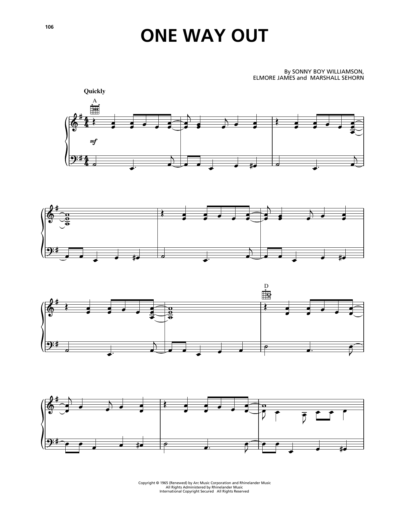 The Allman Brothers Band One Way Out sheet music notes and chords arranged for Bass Guitar Tab