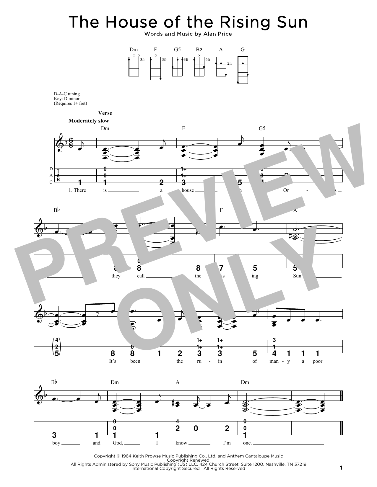 The Animals The House Of The Rising Sun (arr. Steven B. Eulberg) sheet music notes and chords arranged for Dulcimer