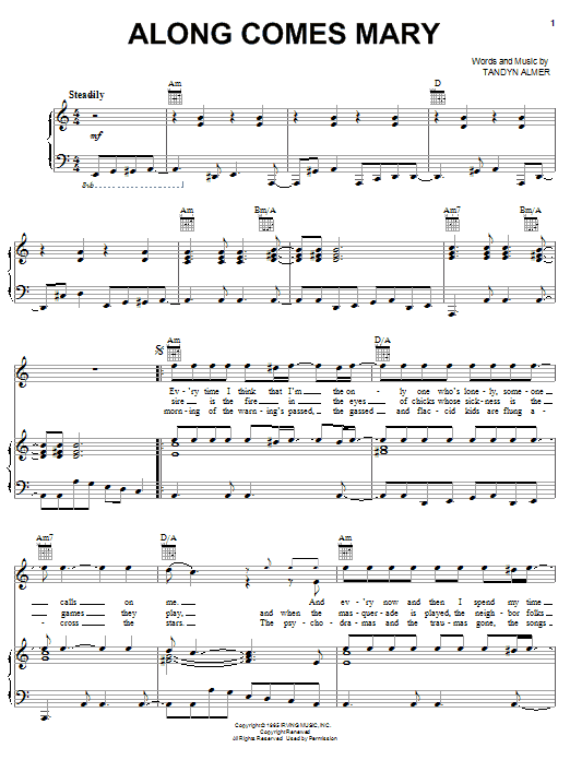 The Association Along Comes Mary sheet music notes and chords arranged for Ukulele