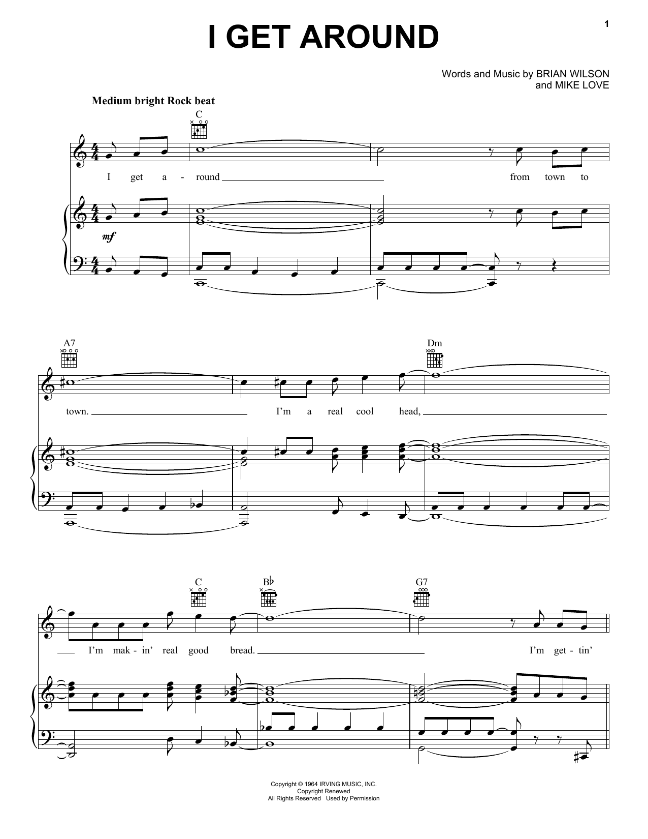 The Beach Boys I Get Around sheet music notes and chords arranged for Viola Solo