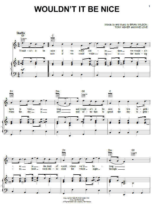 The Beach Boys Wouldn't It Be Nice sheet music notes and chords arranged for Ukulele Chords/Lyrics
