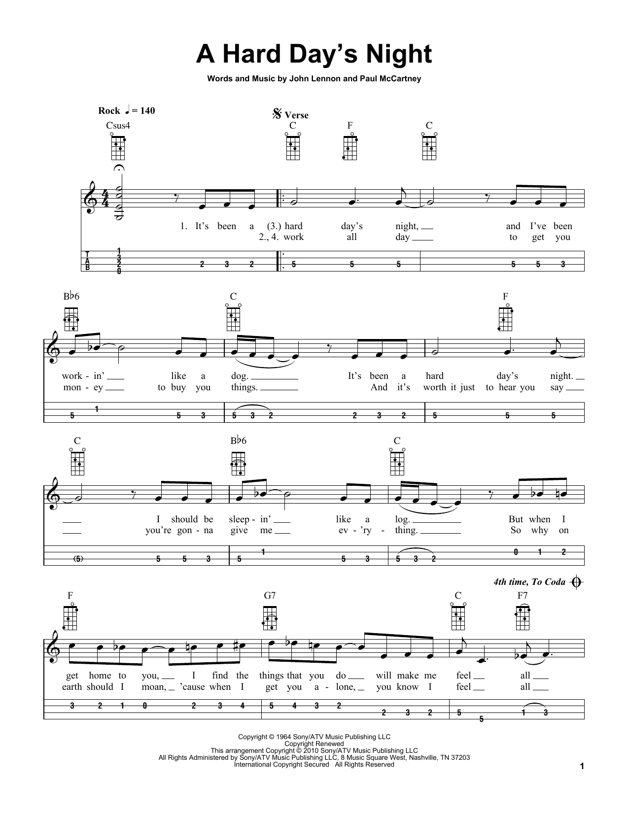 The Beatles A Hard Day's Night (arr. Bobby Westfall) sheet music notes and chords arranged for Mandolin