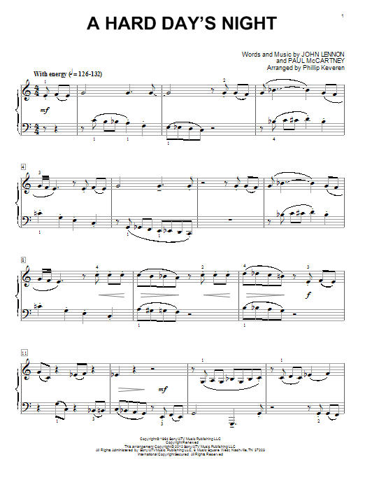The Beatles A Hard Day's Night [Classical version] (arr. Phillip Keveren) sheet music notes and chords arranged for Easy Piano