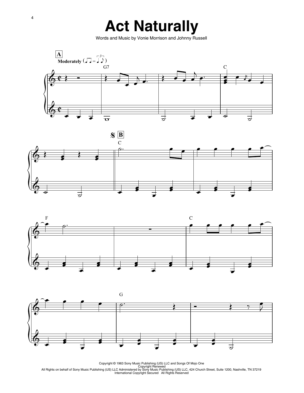 The Beatles Act Naturally (arr. Maeve Gilchrist) sheet music notes and chords arranged for Harp