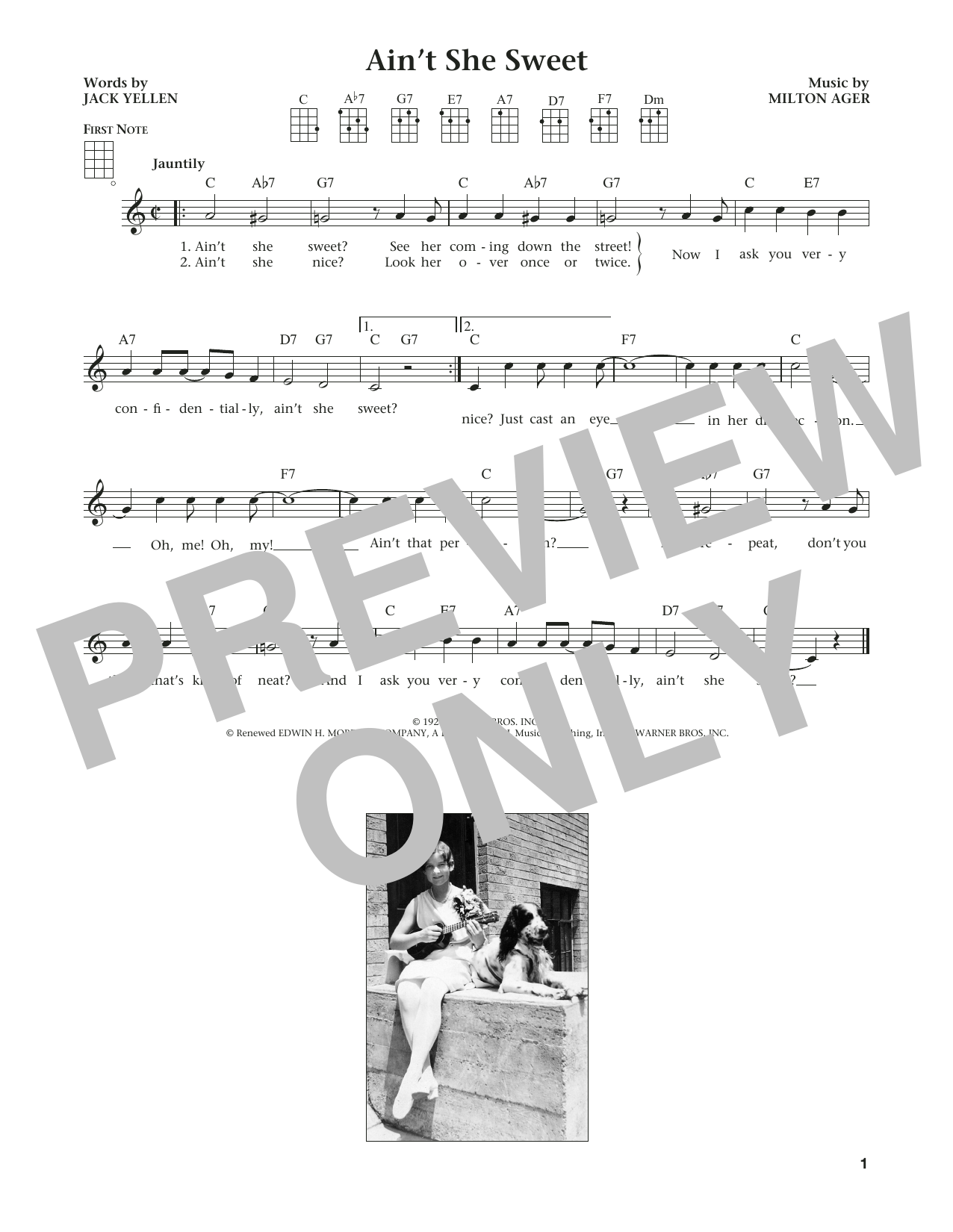 The Beatles Ain't She Sweet (from The Daily Ukulele) (arr. Liz and Jim Beloff) sheet music notes and chords arranged for Ukulele