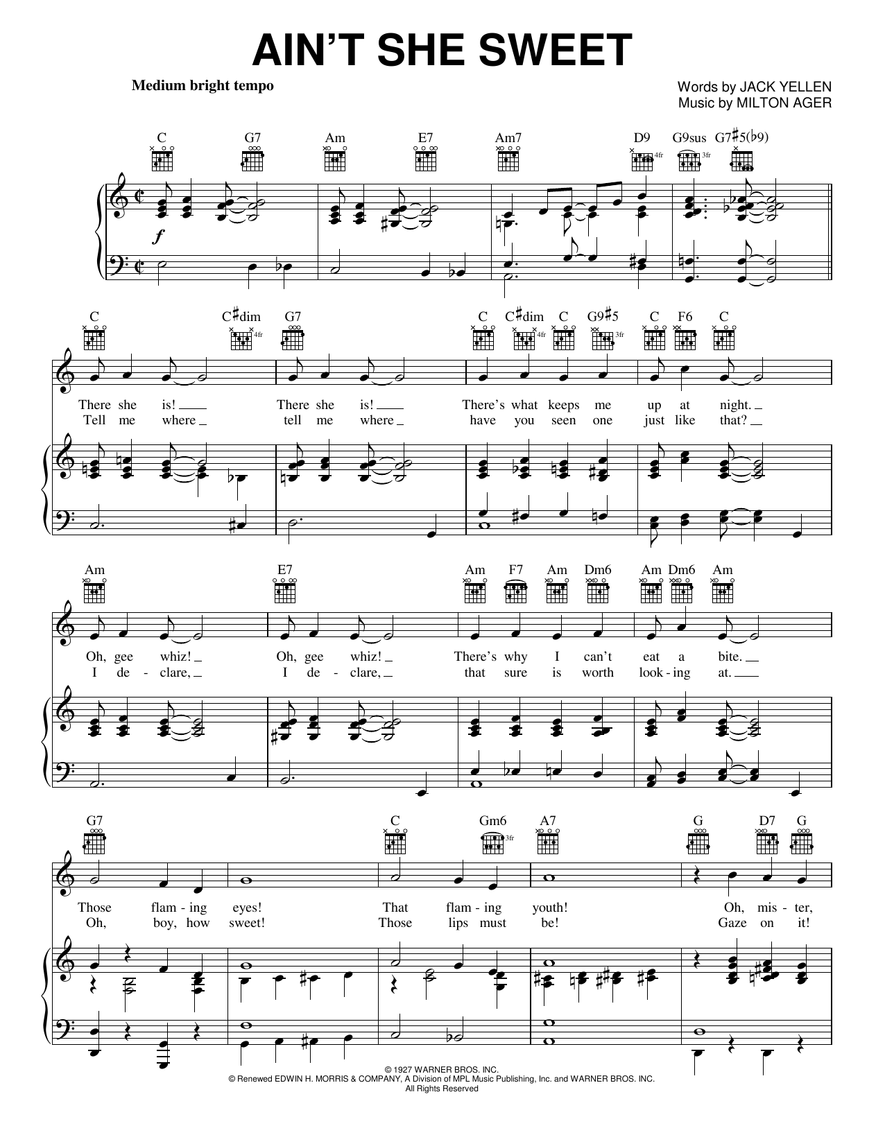 The Beatles Ain't She Sweet sheet music notes and chords arranged for Banjo Tab