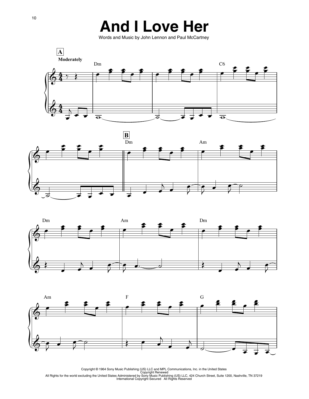 The Beatles And I Love Her (arr. Maeve Gilchrist) sheet music notes and chords arranged for Harp