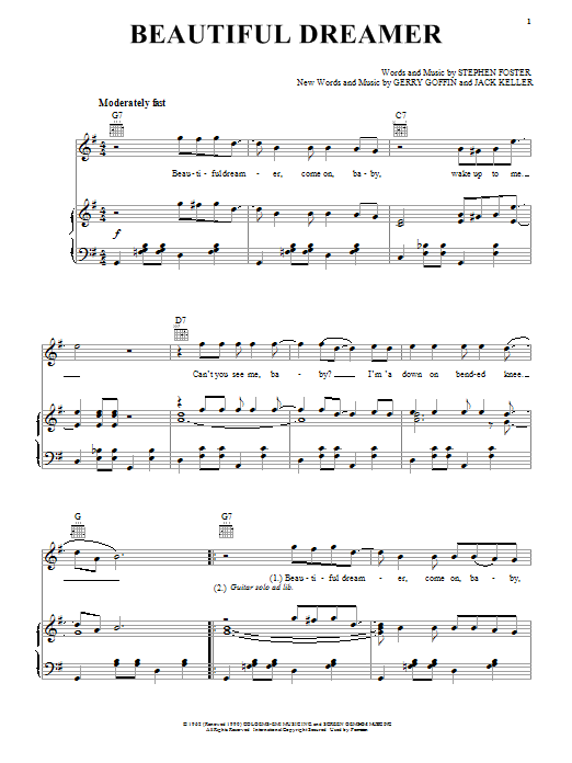 The Beatles Beautiful Dreamer sheet music notes and chords arranged for Guitar Chords/Lyrics