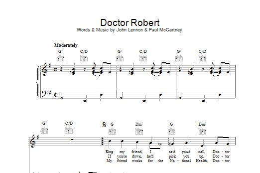 The Beatles Doctor Robert sheet music notes and chords arranged for Easy Guitar