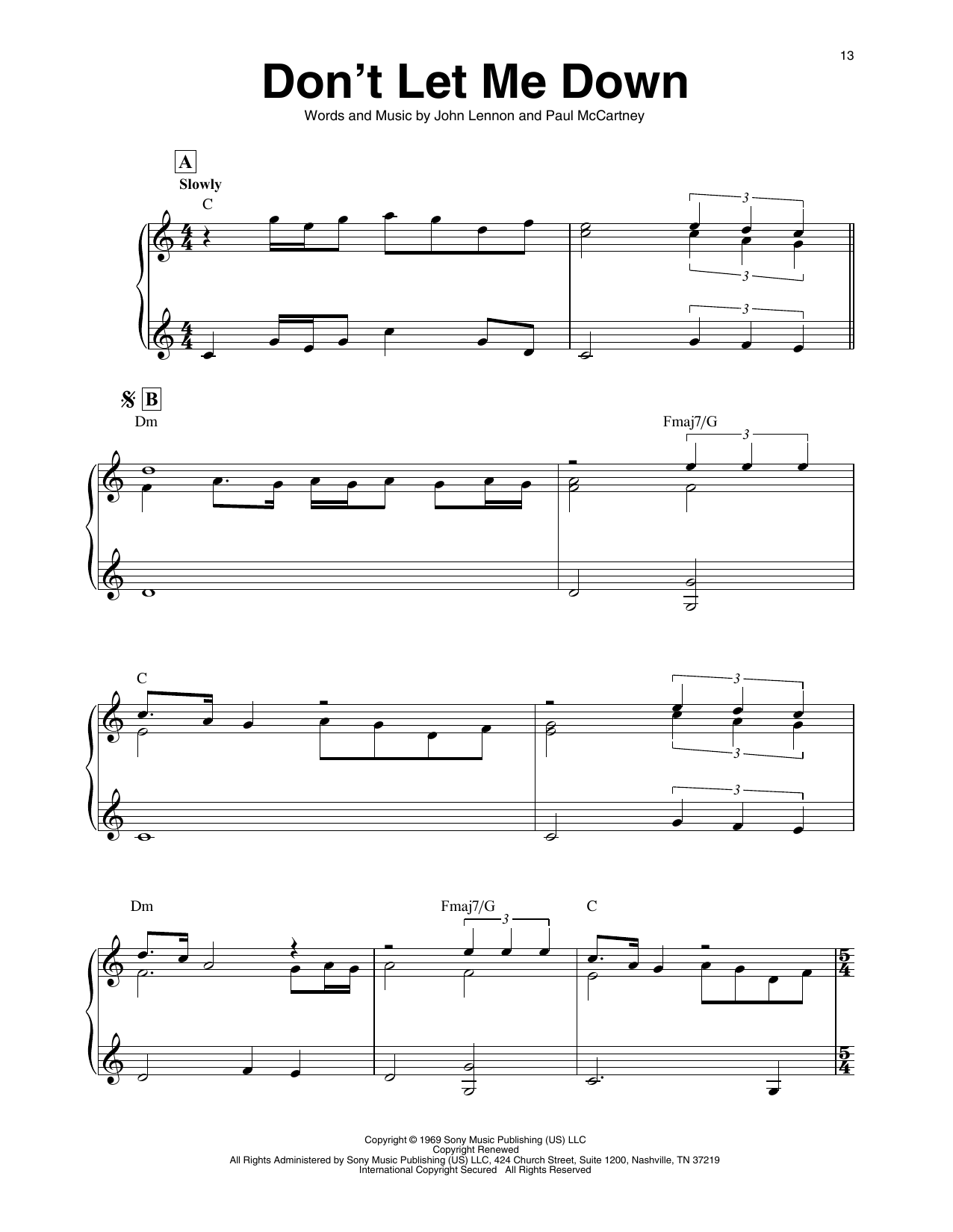 The Beatles Don't Let Me Down (arr. Maeve Gilchrist) sheet music notes and chords arranged for Harp