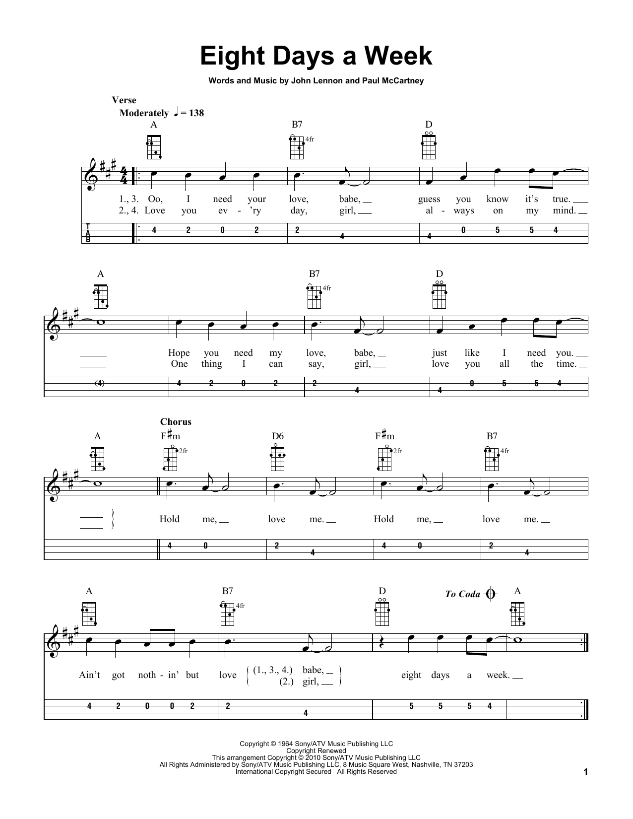 The Beatles Eight Days A Week (arr. Bobby Westfall) sheet music notes and chords arranged for Mandolin