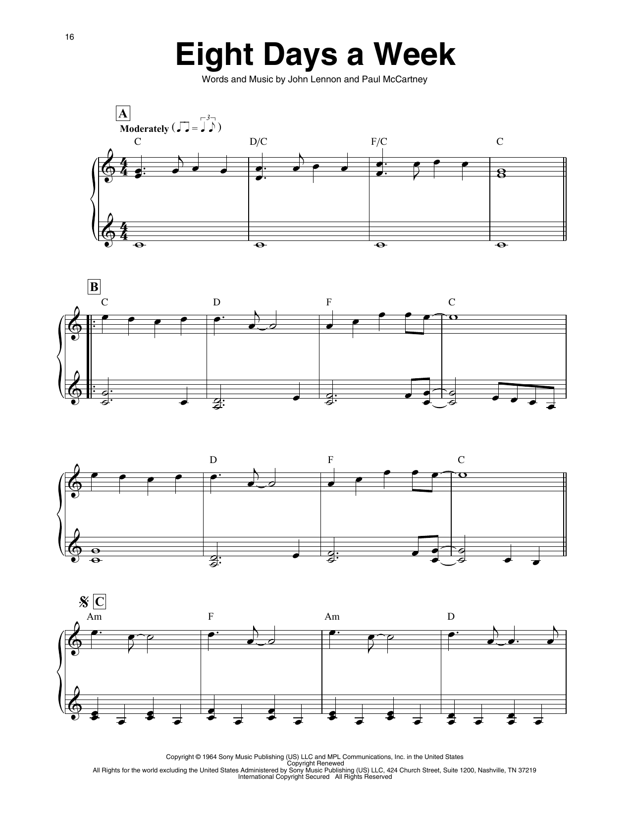 The Beatles Eight Days A Week (arr. Maeve Gilchrist) sheet music notes and chords arranged for Harp
