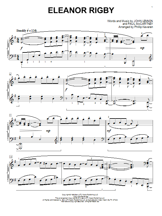 The Beatles Eleanor Rigby [Classical version] (arr. Phillip Keveren) sheet music notes and chords arranged for Easy Piano