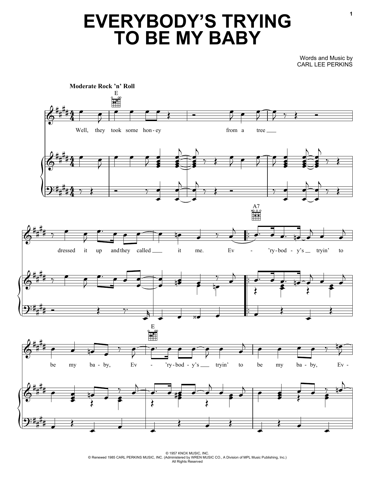 The Beatles Everybody's Trying To Be My Baby sheet music notes and chords arranged for Guitar Tab