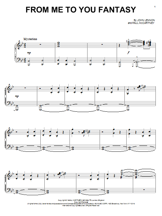 The Beatles From Me To You Fantasy sheet music notes and chords arranged for Piano, Vocal & Guitar Chords (Right-Hand Melody)