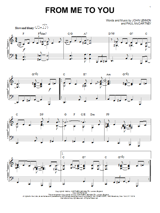 The Beatles From Me To You [Jazz version] (arr. Brent Edstrom) sheet music notes and chords arranged for Piano Solo
