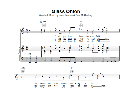 The Beatles Glass Onion sheet music notes and chords arranged for Lead Sheet / Fake Book