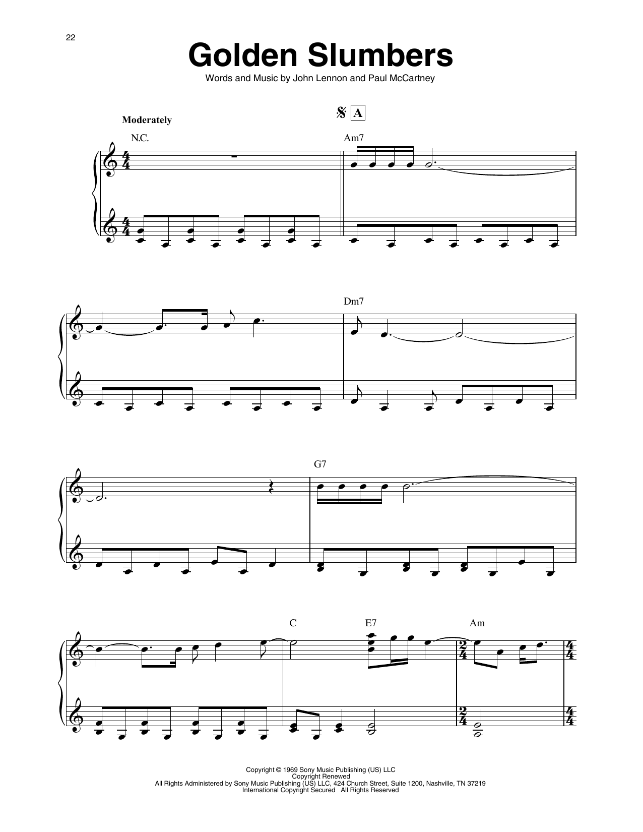 The Beatles Golden Slumbers (arr. Maeve Gilchrist) sheet music notes and chords arranged for Harp