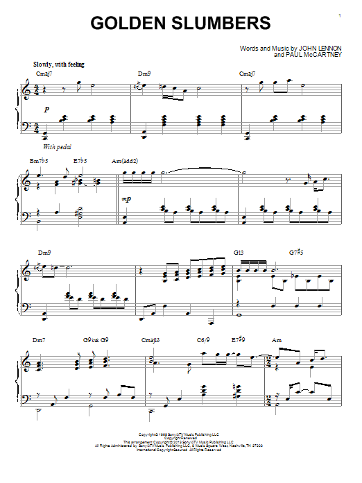 The Beatles Golden Slumbers [Jazz version] (arr. Brent Edstrom) sheet music notes and chords arranged for Piano Solo