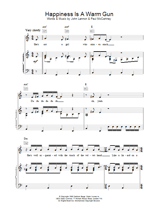 The Beatles Happiness Is A Warm Gun sheet music notes and chords arranged for Drums