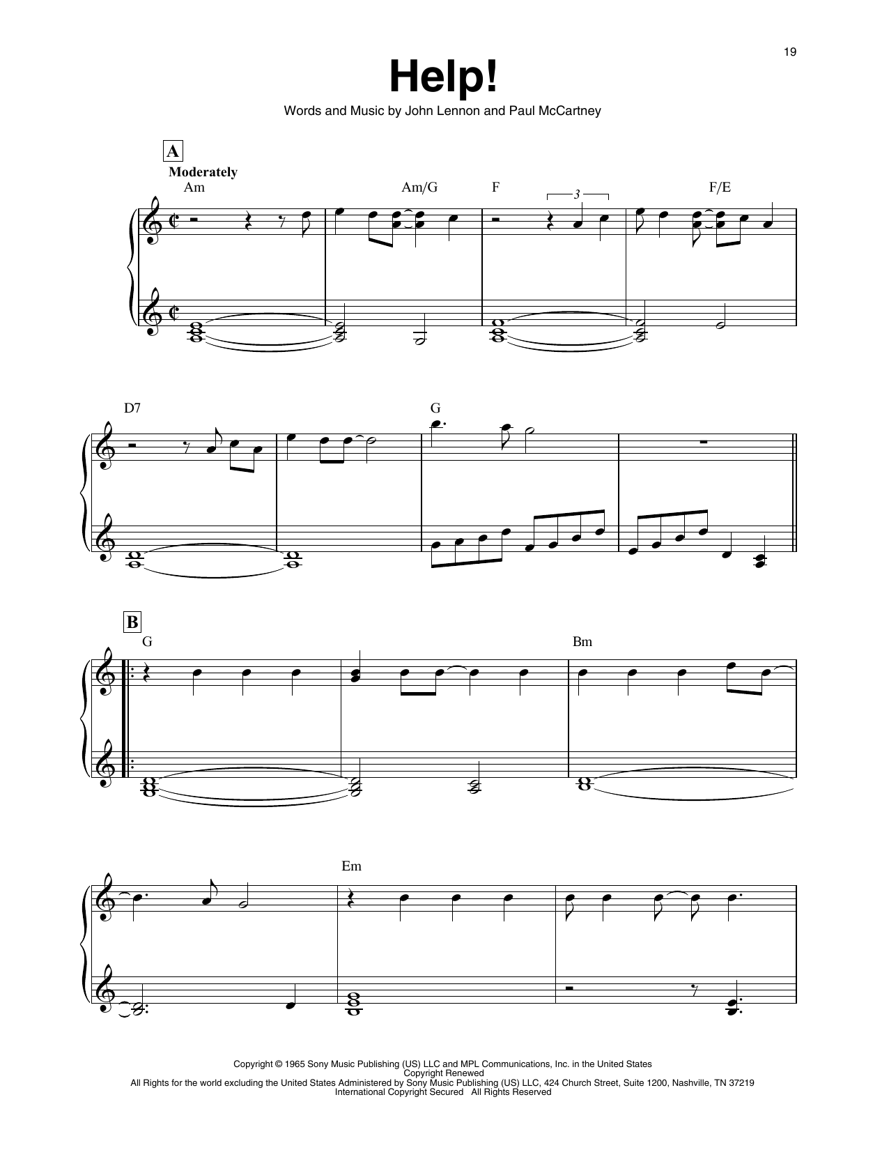 The Beatles Help! (arr. Maeve Gilchrist) sheet music notes and chords arranged for Harp