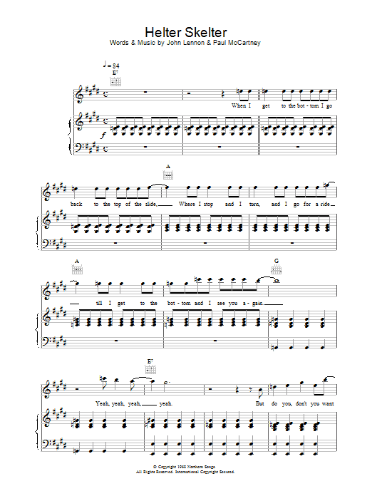 The Beatles Helter Skelter sheet music notes and chords arranged for Drums Transcription