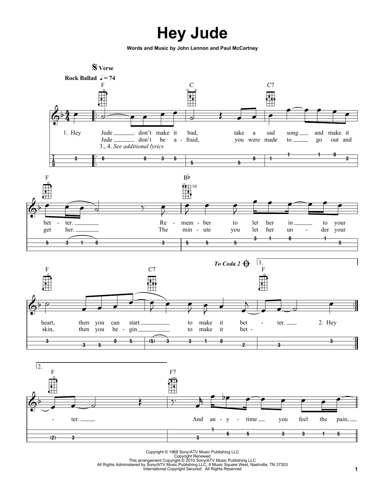 The Beatles Hey Jude (arr. Bobby Westfall) sheet music notes and chords arranged for Mandolin