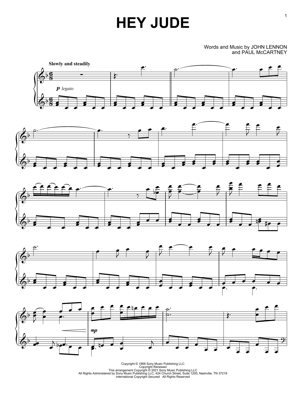 The Beatles Hey Jude [Classical version] (arr. David Pearl) sheet music notes and chords arranged for Piano Solo