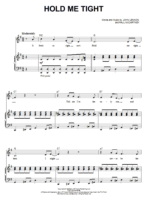 The Beatles Hold Me Tight (from Across The Universe) sheet music notes and chords arranged for Piano & Vocal