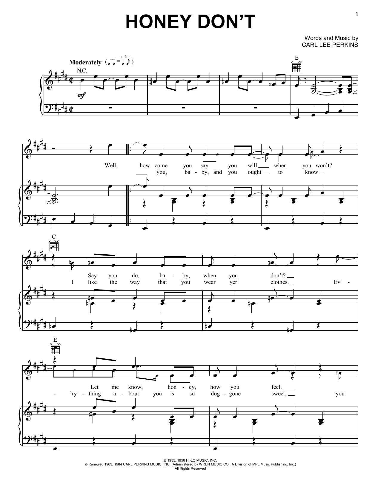 The Beatles Honey Don't sheet music notes and chords arranged for Guitar Chords/Lyrics