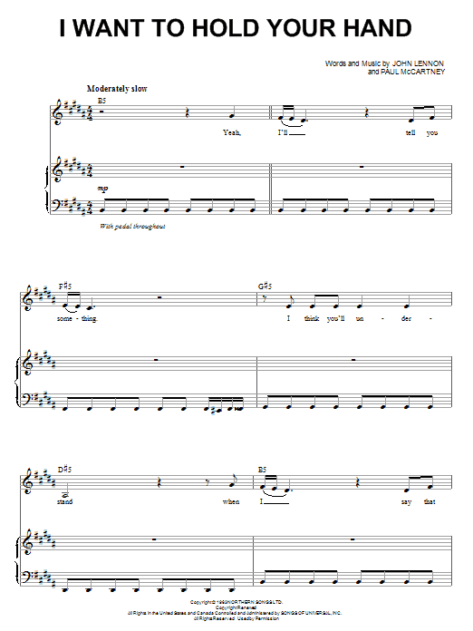 The Beatles I Want To Hold Your Hand (from Across The Universe) sheet music notes and chords arranged for Piano & Vocal