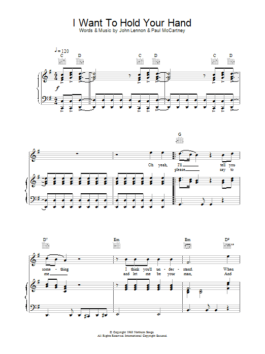 The Beatles I Want To Hold Your Hand sheet music notes and chords arranged for Ukulele Ensemble