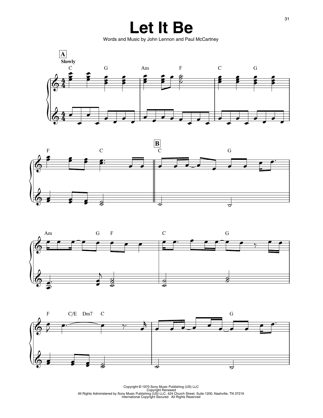 The Beatles Let It Be (arr. Maeve Gilchrist) sheet music notes and chords arranged for Harp