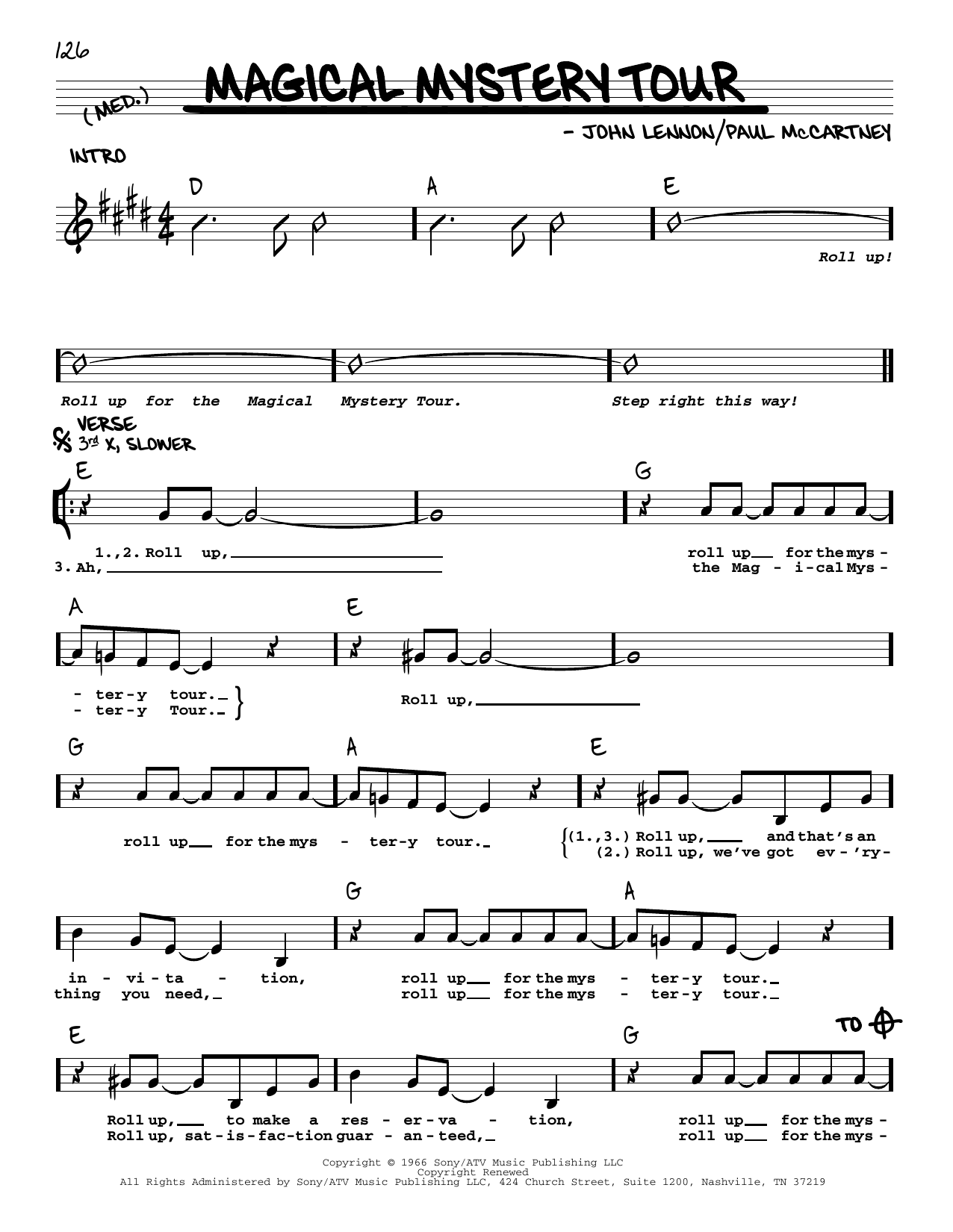 The Beatles Magical Mystery Tour [Jazz version] sheet music notes and chords arranged for Real Book – Melody, Lyrics & Chords