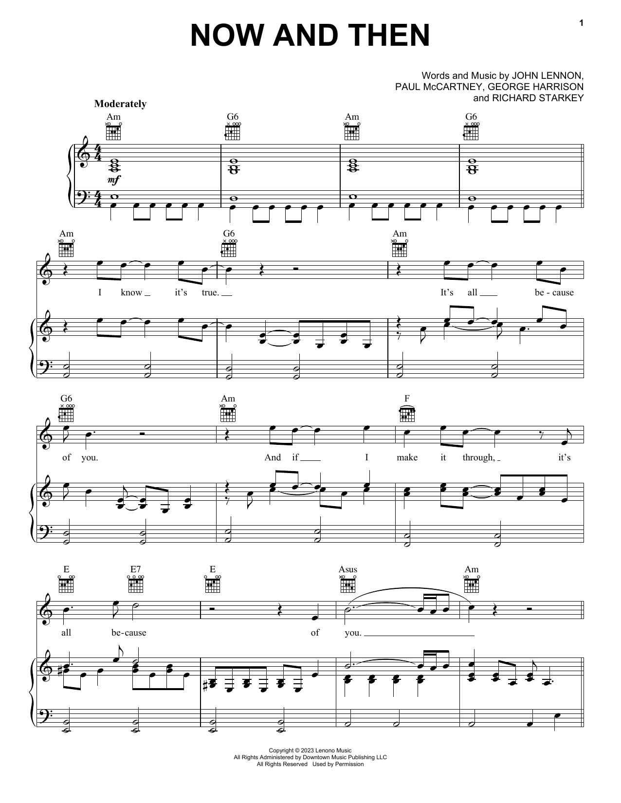 The Beatles Now And Then sheet music notes and chords arranged for Solo Guitar