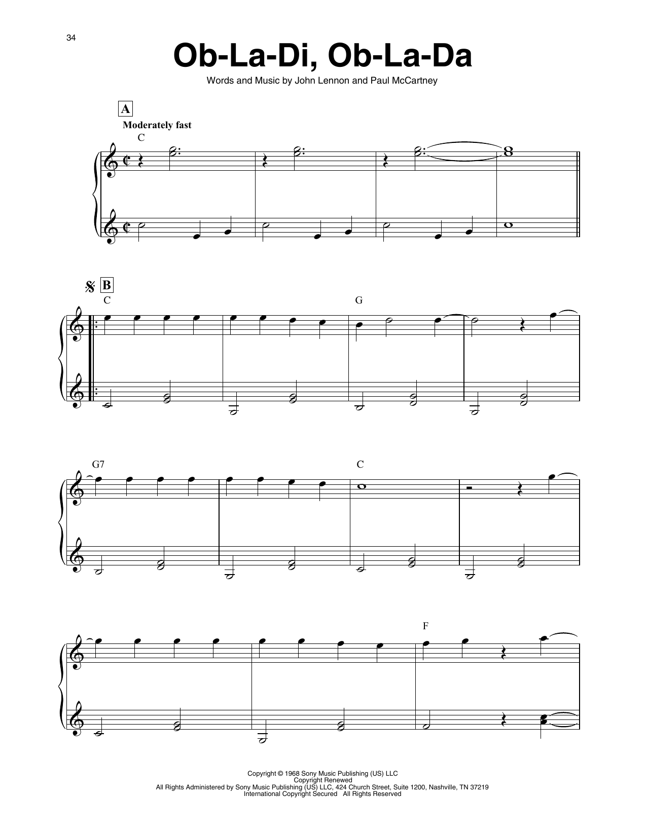 The Beatles Ob-La-Di, Ob-La-Da (arr. Maeve Gilchrist) sheet music notes and chords arranged for Harp